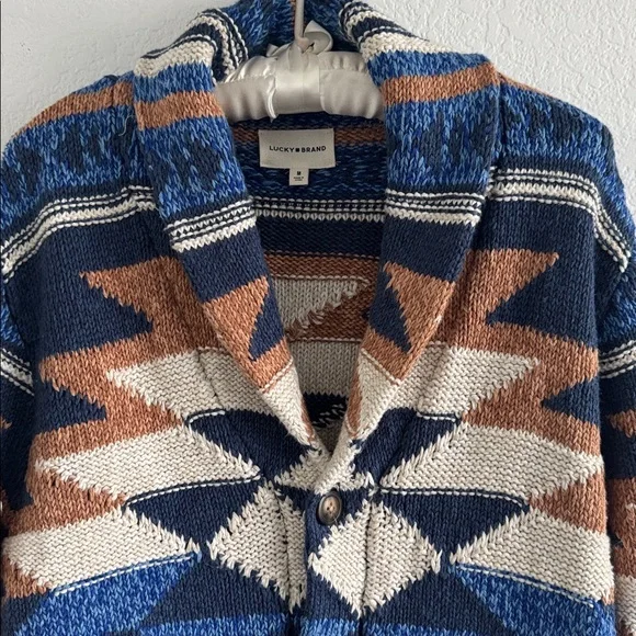LUCKY BRAND WOMENS CARDIGAN SOUTHWESTERN AZTEC THICK COTTON SOFT MEDIUM - Picture 5 of 16
